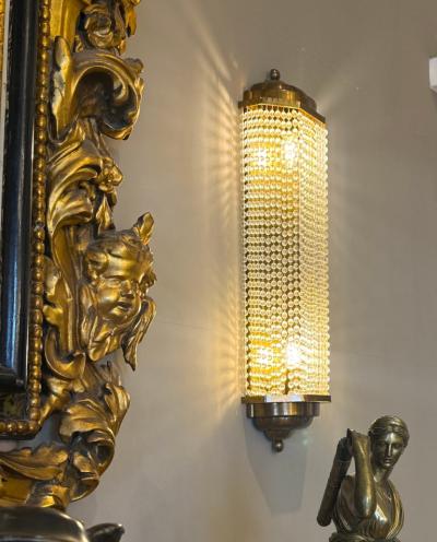 Set of Four Art Deco Style Crystal Sconces