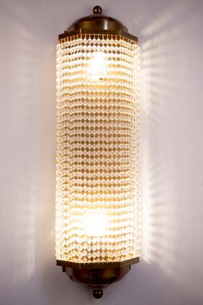 Set of Four Art Deco Style Crystal Sconces