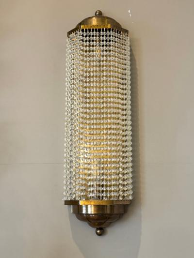 Set of Four Art Deco Style Crystal Sconces
