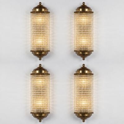 Set of Four Art Deco Style Crystal Sconces