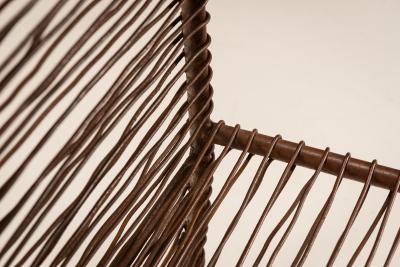 Set of Four Artisanal French Iron Highback Chairs 1980s