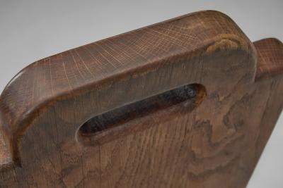 Set of Four Belgian Brutalist Chairs in Heavy Oak Belgium 1970s