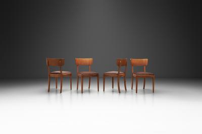 Set of Four Birch Dining Chairs Sweden 1940s