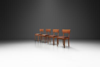 Set of Four Birch Dining Chairs Sweden 1940s