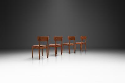 Set of Four Birch Dining Chairs Sweden 1940s