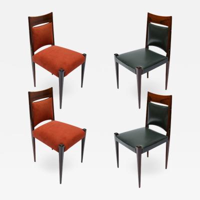 Set of Four Brazilian Jacaranda Mid Century 1960s Dining Chairs