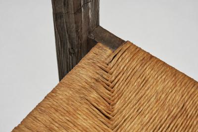 Set of Four Brutalist Dining Chairs with Rope Seats Europe ca 1960s