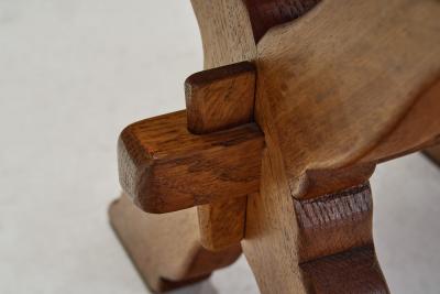 Set of Four Brutalist Oak Dining Chairs Europe 20th Century