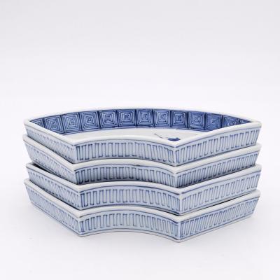 Set of Four Chinese Blue and White Sweetmeat Dishes circa 1880