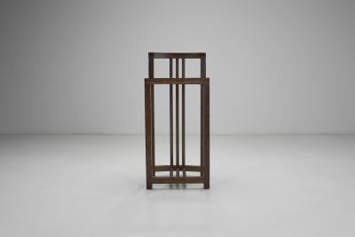 Set of Four Coconut Wood Bar Stools Europe Late 20th Century