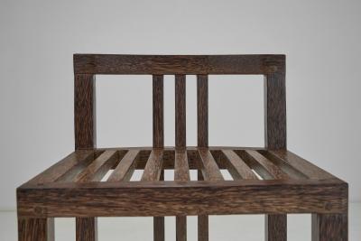 Set of Four Coconut Wood Bar Stools Europe Late 20th Century