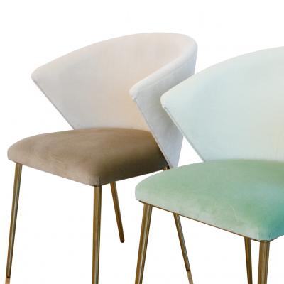 Set of Four Contemporary Modern Cotton Velvet Italian Chairs