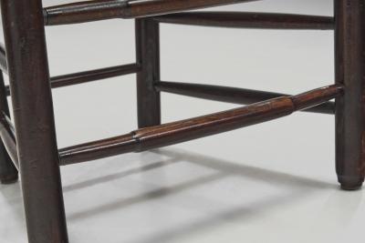Set of Four Dining Chairs with Poplar Wood and Rush Seats Europe ca 1950s