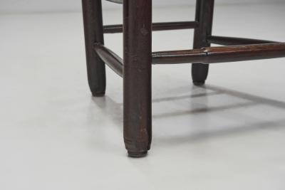 Set of Four Dining Chairs with Poplar Wood and Rush Seats Europe ca 1950s