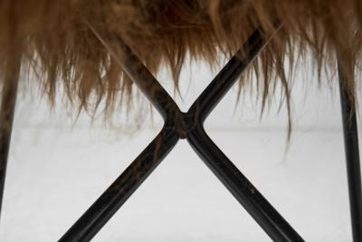 Set of Four Dining Chairs with Sheepskin Seats by Rach Finazzi Italy 1980s