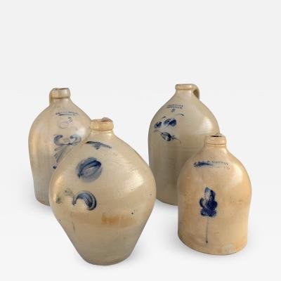 Set of Four Early American Stoneware Jugs