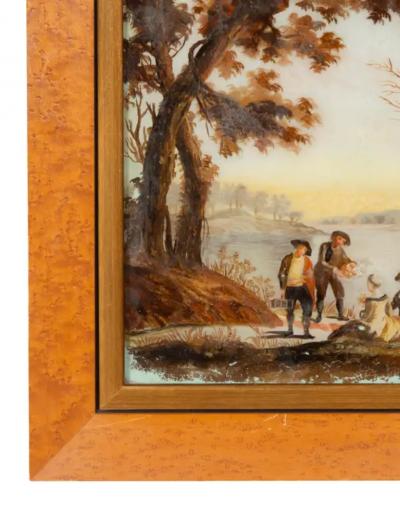 Set of Four Eighteenth Century Dutch Reverse Paintings on Glass