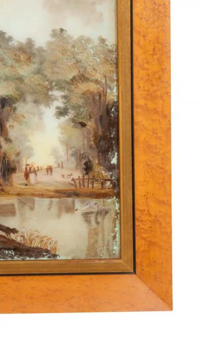 Set of Four Eighteenth Century Dutch Reverse Paintings on Glass