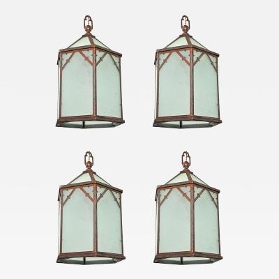Set of Four English Vintage Lanterns