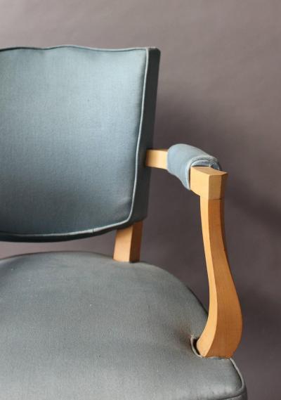 Set of Four Fine French Art Deco Sycamore Bridges Armchairs