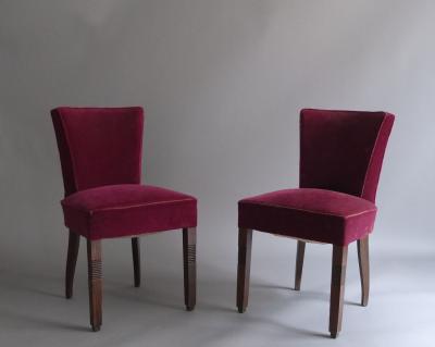 Set of Four French Art Deco Chairs by Dudouyt