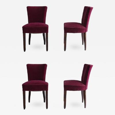 Set of Four French Art Deco Chairs by Dudouyt