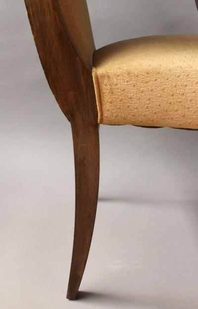 Set of Four French Art Deco Neoclassical Walnut Bridge