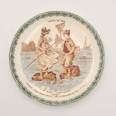 Set of Four French Fa ence Plates circa 1900