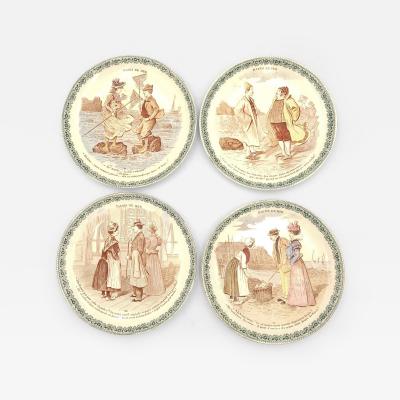 Set of Four French Fa ence Plates circa 1900