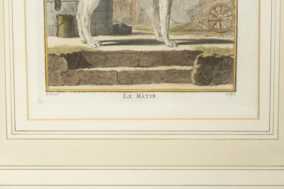 Set of Four Hand Colored Engravings of Dogs
