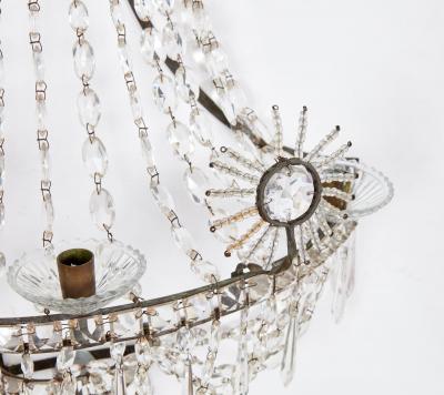 Set of Four Impressive Starburst Gustavian Crystal Sconces
