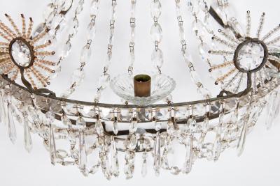 Set of Four Impressive Starburst Gustavian Crystal Sconces