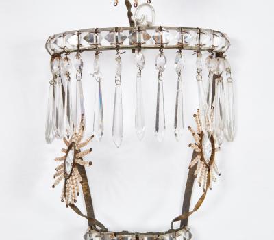 Set of Four Impressive Starburst Gustavian Crystal Sconces