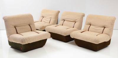 Set of Four Italian 1970s Lounge Chairs by Lev Lev
