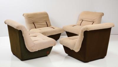 Set of Four Italian 1970s Lounge Chairs by Lev Lev