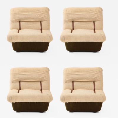 Set of Four Italian 1970s Lounge Chairs by Lev Lev