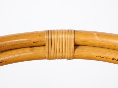 Set of Four Italian Bamboo and Wood Dining Chairs