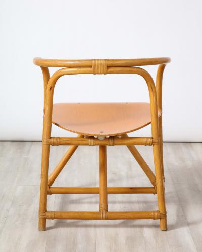 Set of Four Italian Bamboo and Wood Dining Chairs