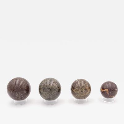 Set of Four Jasper Stone Spheres
