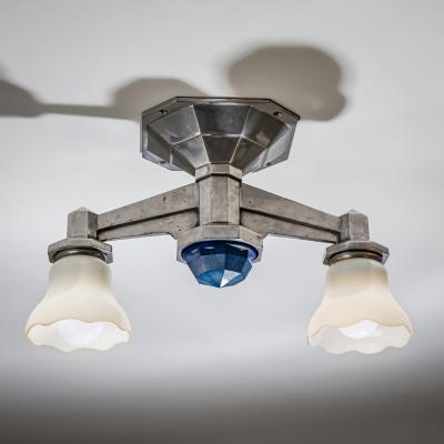 Set of Four Large Art Deco Railway Ceiling Lights Italy 1930s 40s