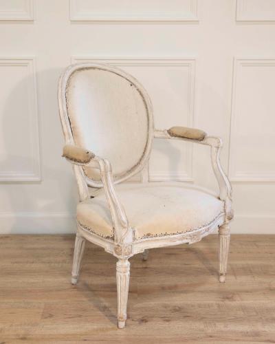 Set of Four Louis XVI Painted Armchairs France circa 1770 1780