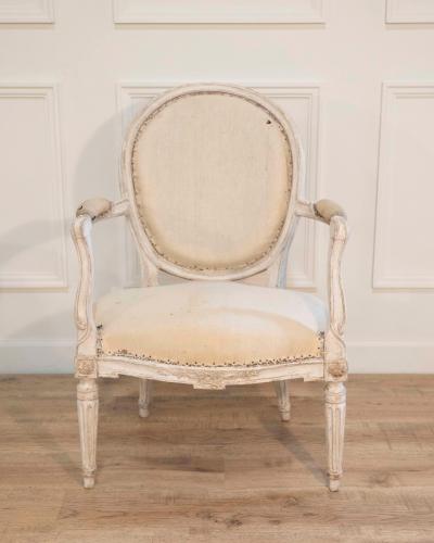 Set of Four Louis XVI Painted Armchairs France circa 1770 1780