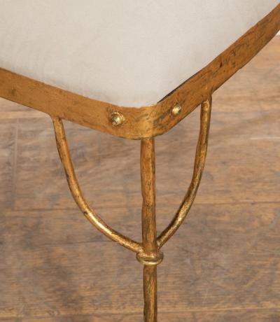 Set of Four Mid Century Italian Gold Leaf Metal Chairs