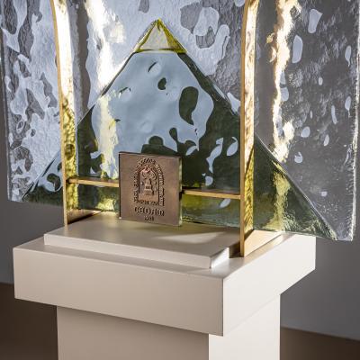 Set of Four Murano Wall Lights by Leucos Italy 1970s