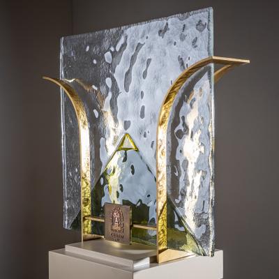 Set of Four Murano Wall Lights by Leucos Italy 1970s