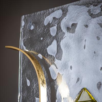 Set of Four Murano Wall Lights by Leucos Italy 1970s