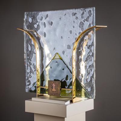 Set of Four Murano Wall Lights by Leucos Italy 1970s