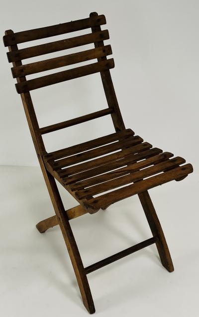 Set of Four Oak Folding Chairs