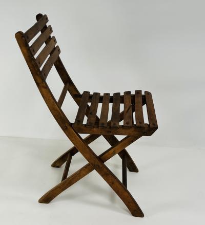 Set of Four Oak Folding Chairs