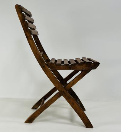 Set of Four Oak Folding Chairs
